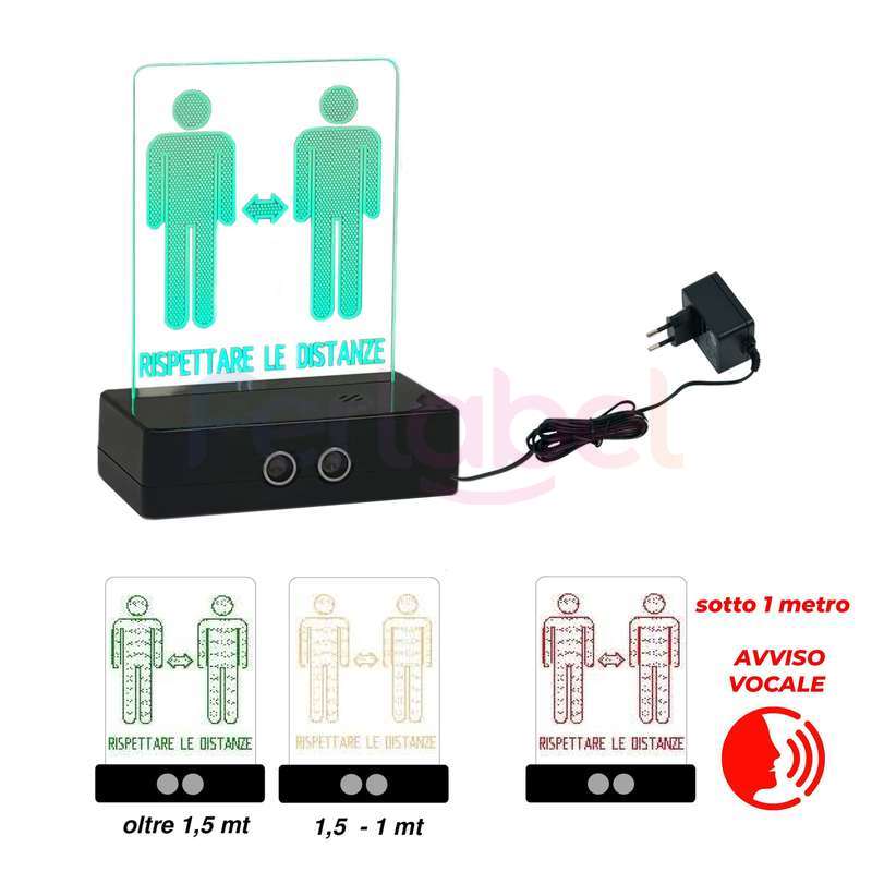 segnalatore luminoso distanza sicurezza con avviso vocale