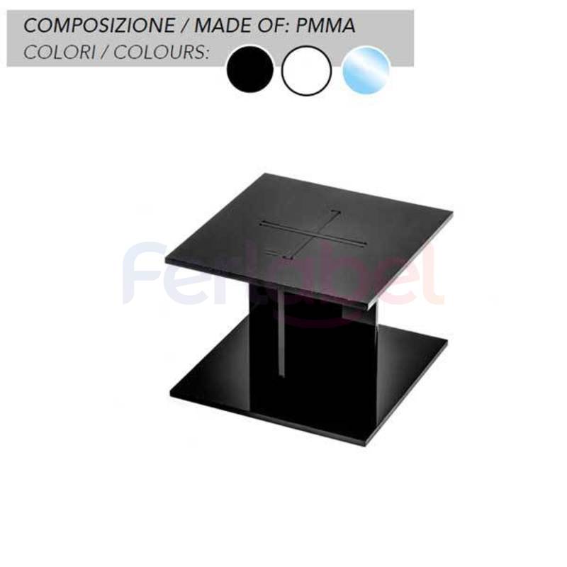 alzata quadrata a croce h 10 cm