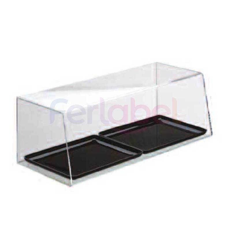 vetrina protettiva da banco con lati chiusi lunghezza 650 mm