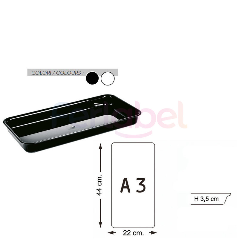 vassoio tray a3 bordo stondato 44x22x3,5 h (conf. 2 pezzi)