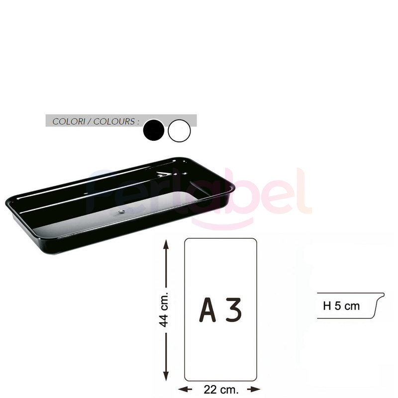 vassoio tray a3 bordo stondato 44x22x5 h (conf. 2 pezzi)