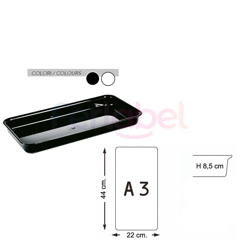 vassoio tray a3 bordo stondato 44x22x8,5 h (conf. 2 pezzi)