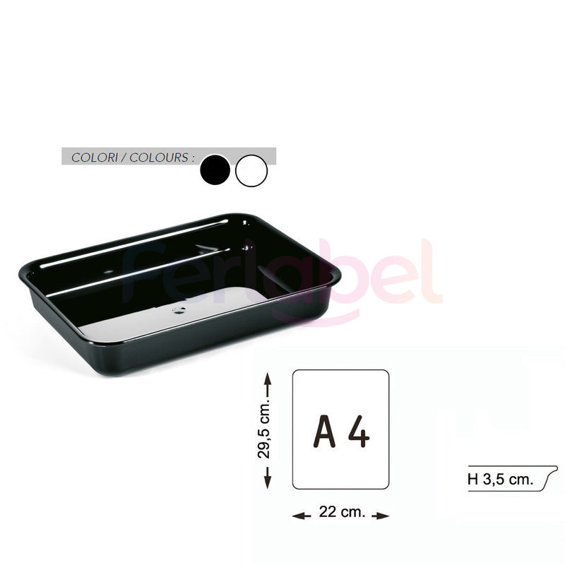vassoio tray a4 bordo stondato 29,5x 22x3,5 h (conf. 2 pezzi)