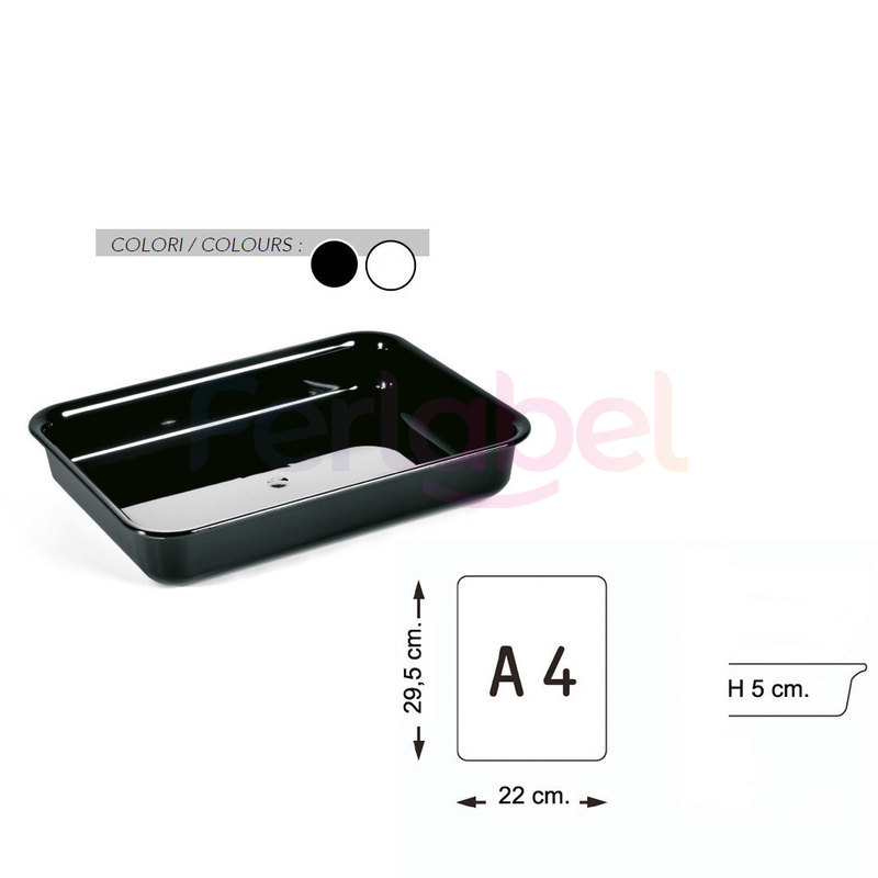 vassoio tray a4 bordo stondato 29,5x22x5 h (conf. 2 pezzi)
