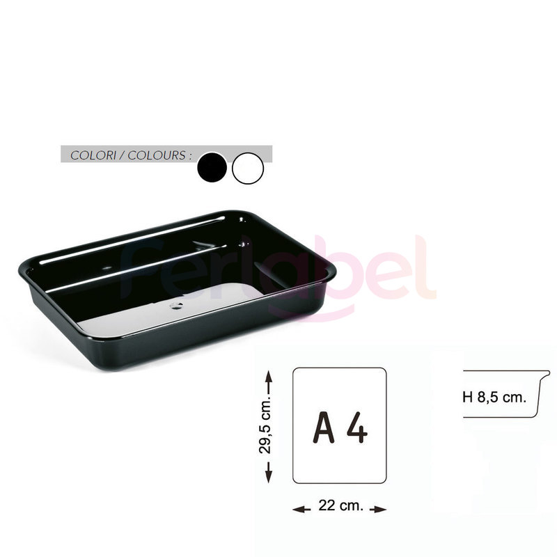 vassoio tray a4 bordo stondato 29,5x22x8,5 h (conf. 2 pezzi)