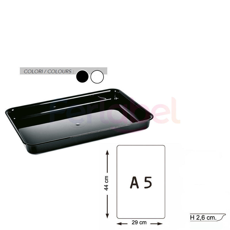 vassoio tray a5 bordo dtondato 44x29x2,6 h (conf. 2 pezzi)