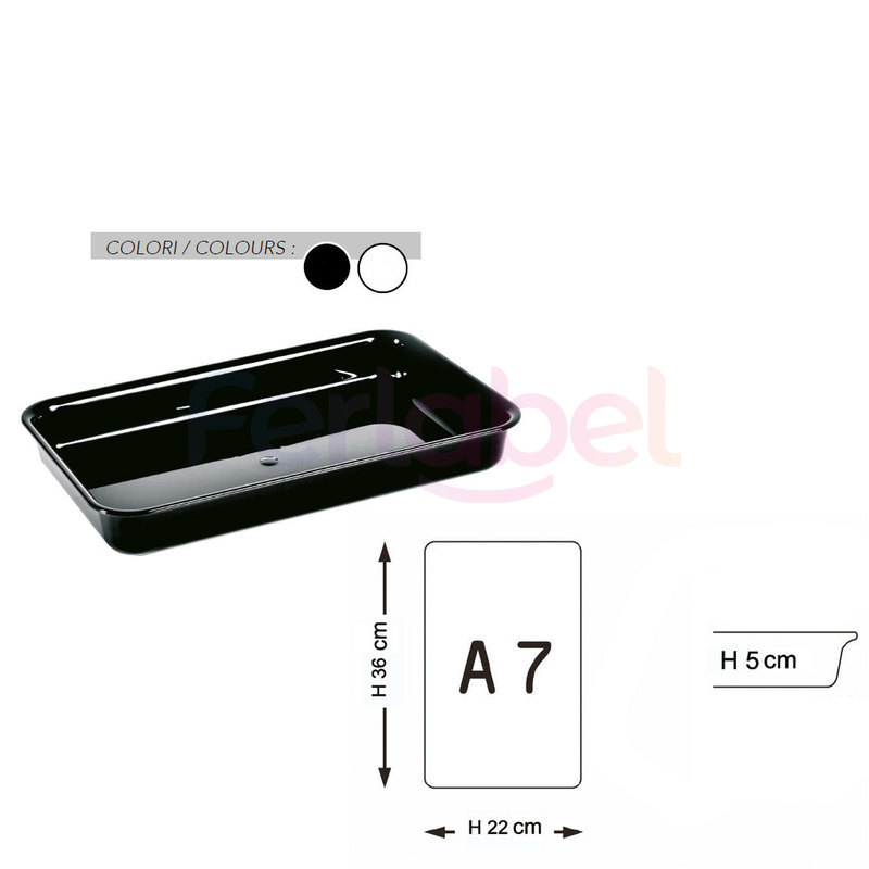 vassoio tray a7 bordo stondato 36x22x5 h (conf. 2 pezzi)