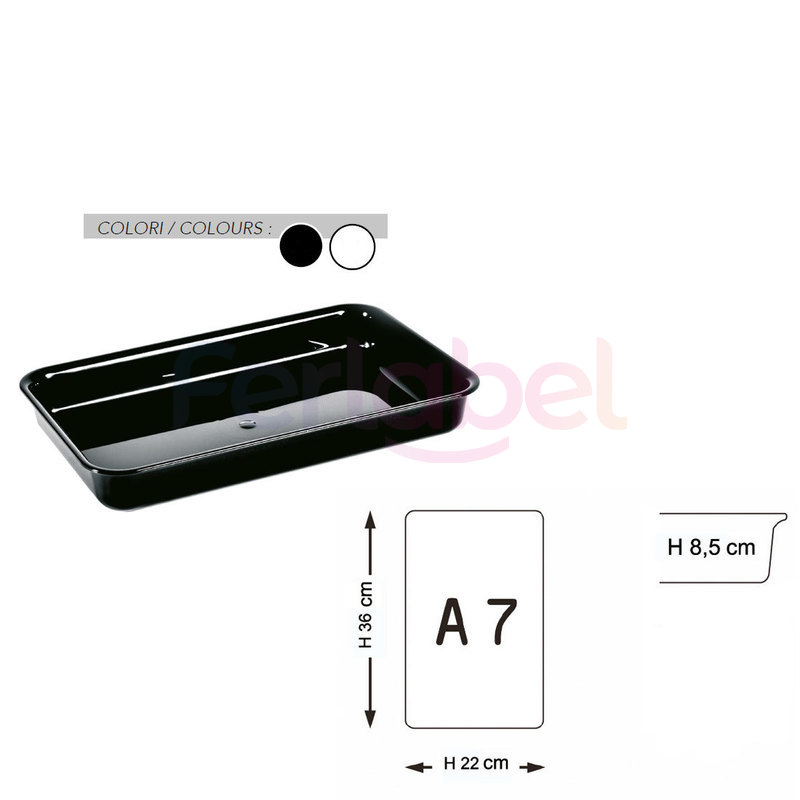 vassoio tray a7 bordo stondato 36x22x8,5 h (conf. 2 pezzi)