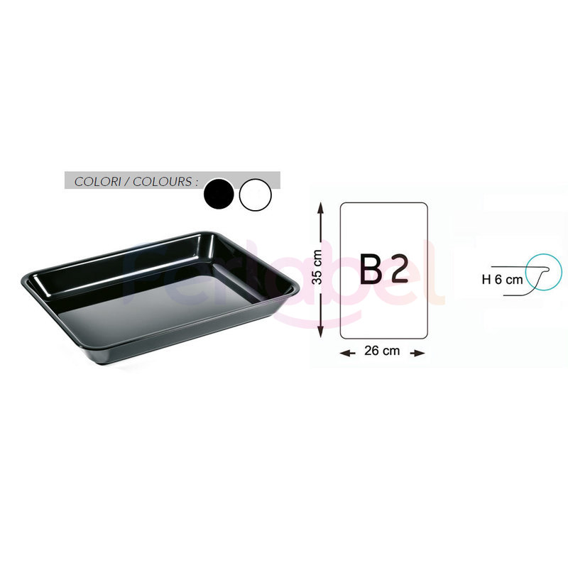 vassoio tray angolo stondato 35x26x6 h (conf. 2 pezzi)