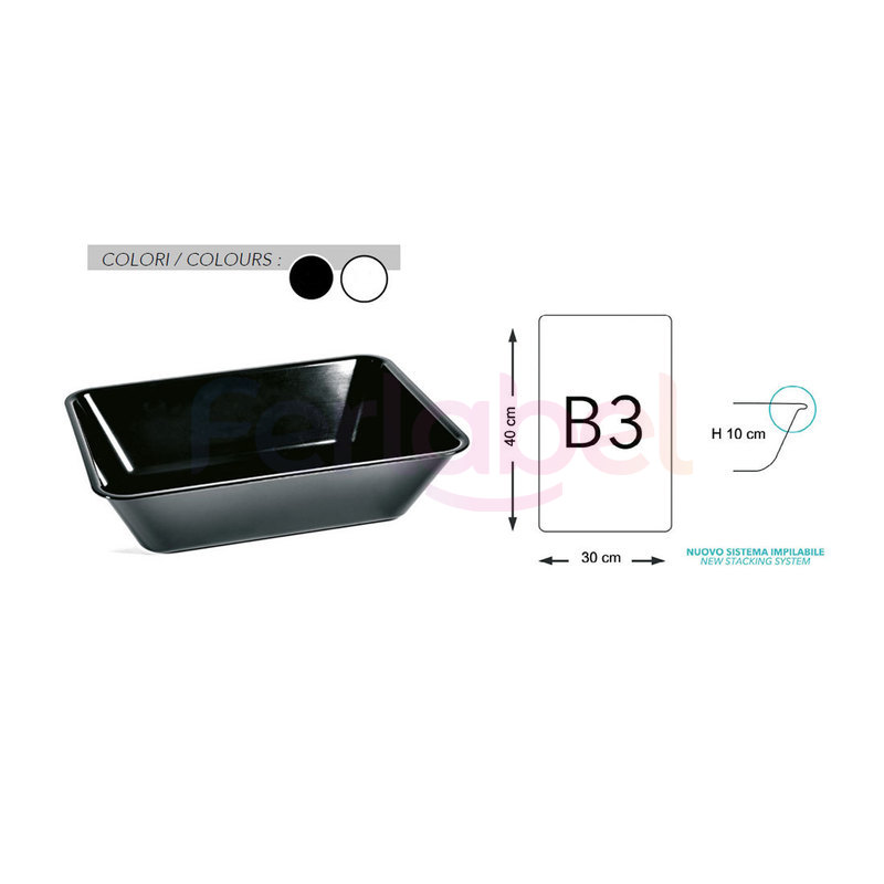 vassoio tray angolo stondato 40x30x10 h (conf. 2 pezzi)