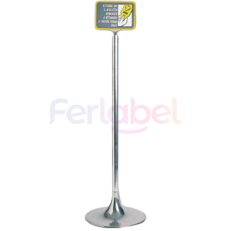 piantana acciaio spazzolato lucido per distributore eliminacode