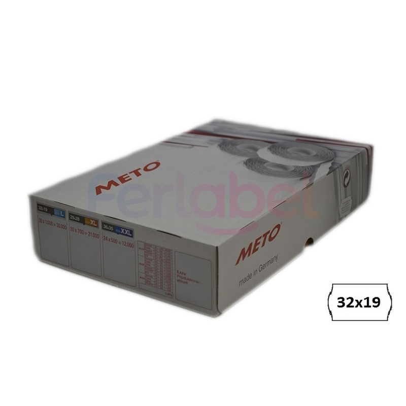 rotolo etichette meto 32x19 bianco adesivo removibile (1000et/rt) conf 30