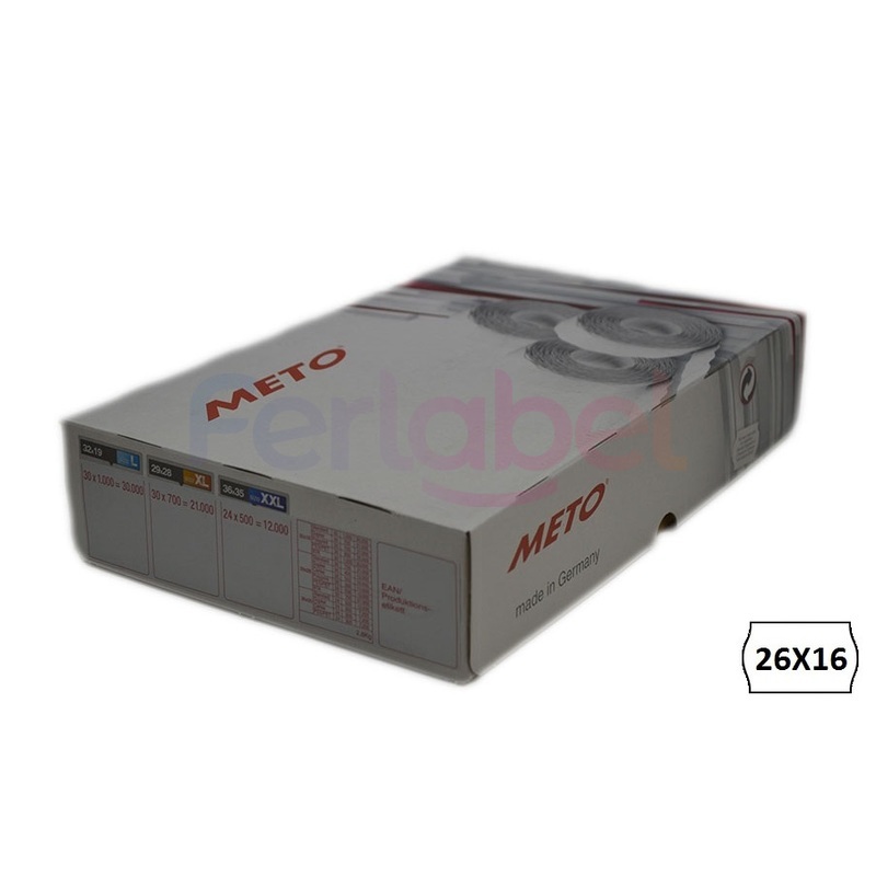 rotolo etichette meto 26x16 bianco adesivo removibile (1200et/rt) conf 36