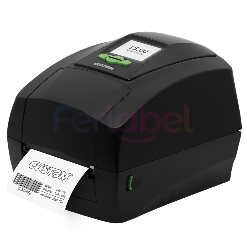stampante custom d4 202 trasferimento termico 203dpi usb, rs232, display