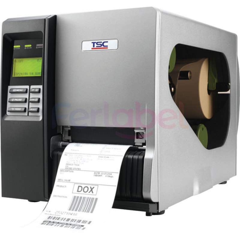 stampante tsc ttp-346mt, trasferimento termico 300dpi, rtc, display, tspl-ez, usb, rs232, lpt, lan