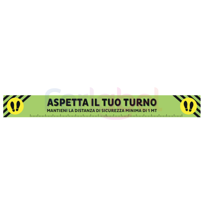 fascia calpestabile in pvc \"aspetta il tuo turno\" 14x130mm