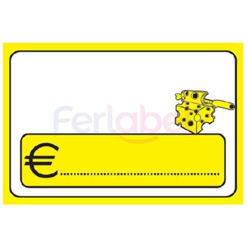 segnaprezzo cancellabile giallo formaggi ( conf 25 pz)