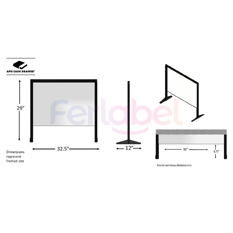 pannello protettivo plexiglass apg guardiant single-panel countertop shield - 830 x 740 mm senza finestra