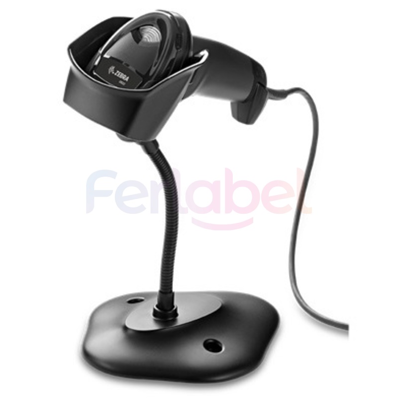 kit lettore zebra ds2208 area imager 2d nero, usb + cavo usb + stand