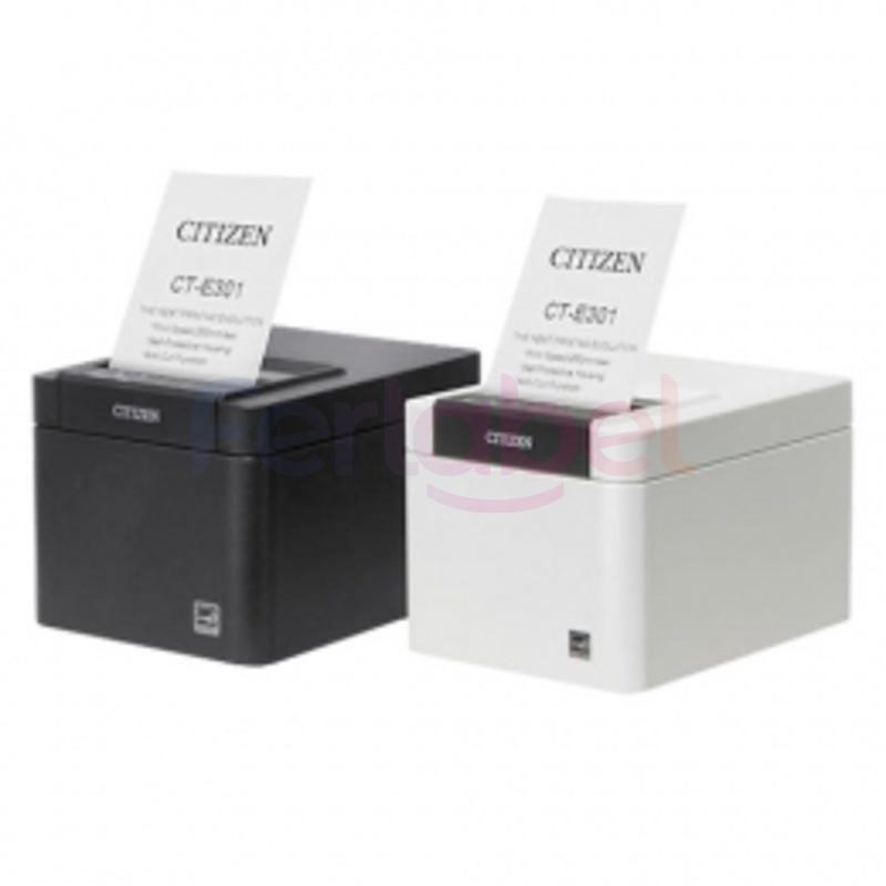 stampante citizen per scontrini non fiscali ct-e301, termica diretta, 203dpi, cutter, usb, rs232, lan, nera