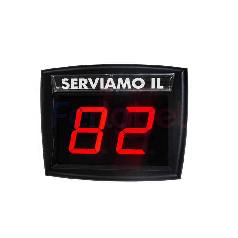 display eliminacode a due cifre a segmenti luminosi con speaker audio integrato