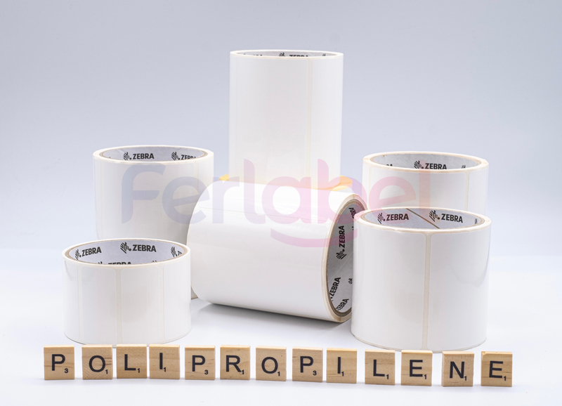 etichette in polipropilene bianco lucido per stampanti industriali