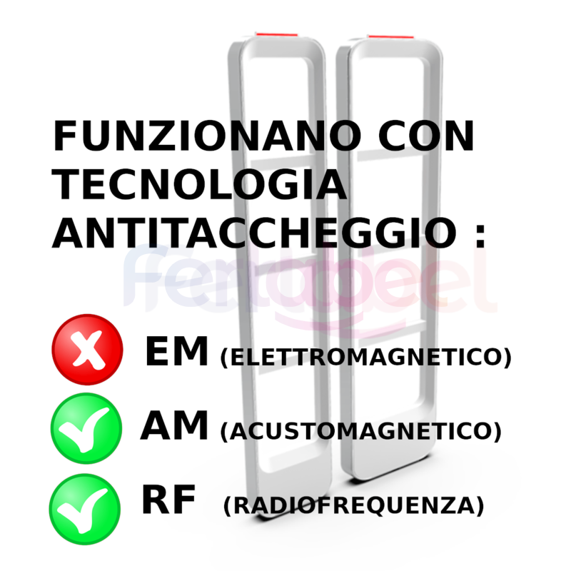 protezione a ragno placca antitaccheggio per sistemi radiofrequenza rf e acustomagnetico am black (conf 50 pz)