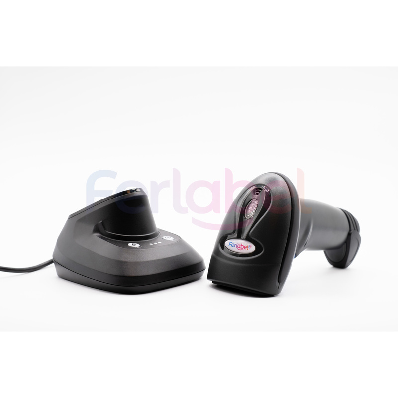 kit lettore ferlabel bt2208 area imager 2d nero, bluetooth, usb + base + cavo usb