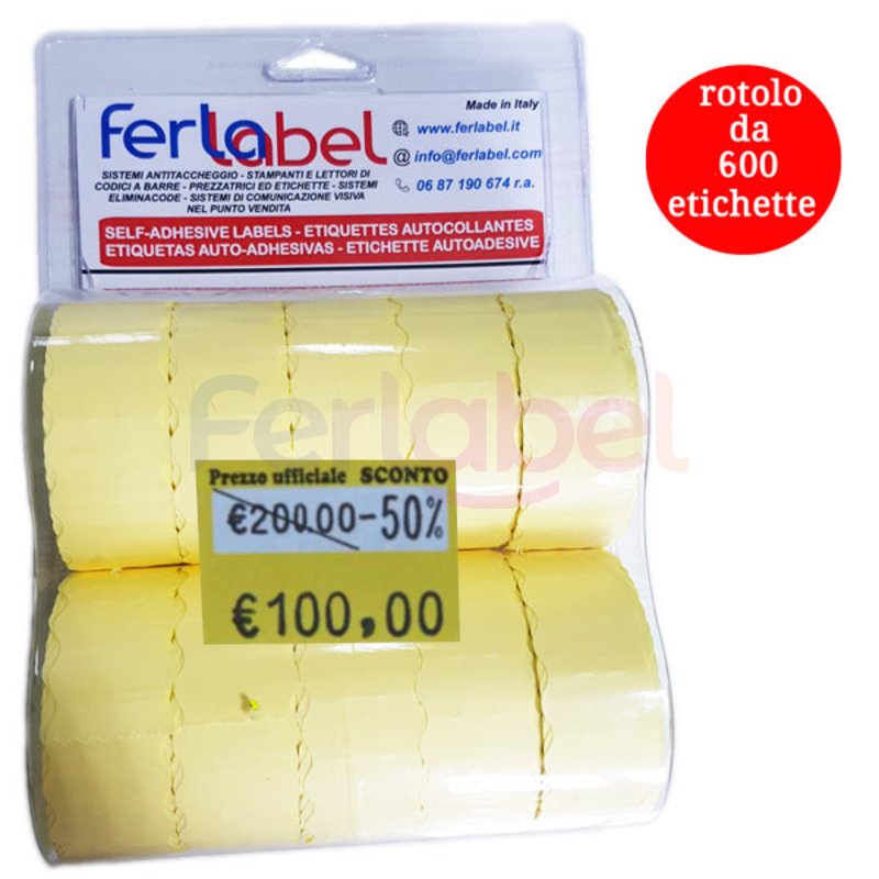 blister 10 rotoli etichette 26x19 b p.col. prest.taglio prezzo (600et/rt)