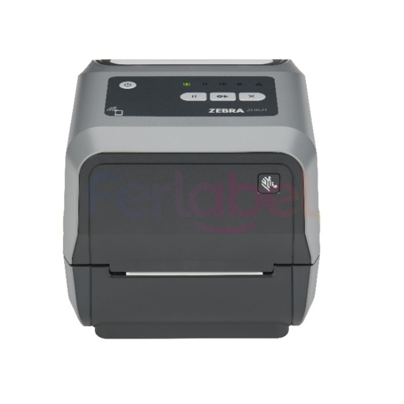 zebra zd621t, 8 dots/mm (203 dpi), peeler, rtc, usb, usb host, rs232, bt (ble), ethernet, grey