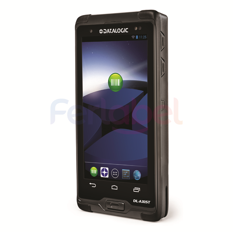 palmare datalogic dl-axist pda, display hd 5\", imager 2d multi-purpose, wi-fi, bluetooth 4.0, nfc, gps, 1 gb ram/8gb flash, android v4, solo palmare (dock e cavo esclusi)
