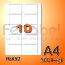 700 Etichette Adesive con angoli arrotondati 100 fogli A4 190 x 38 mm 7 etichette bianche per foglio 