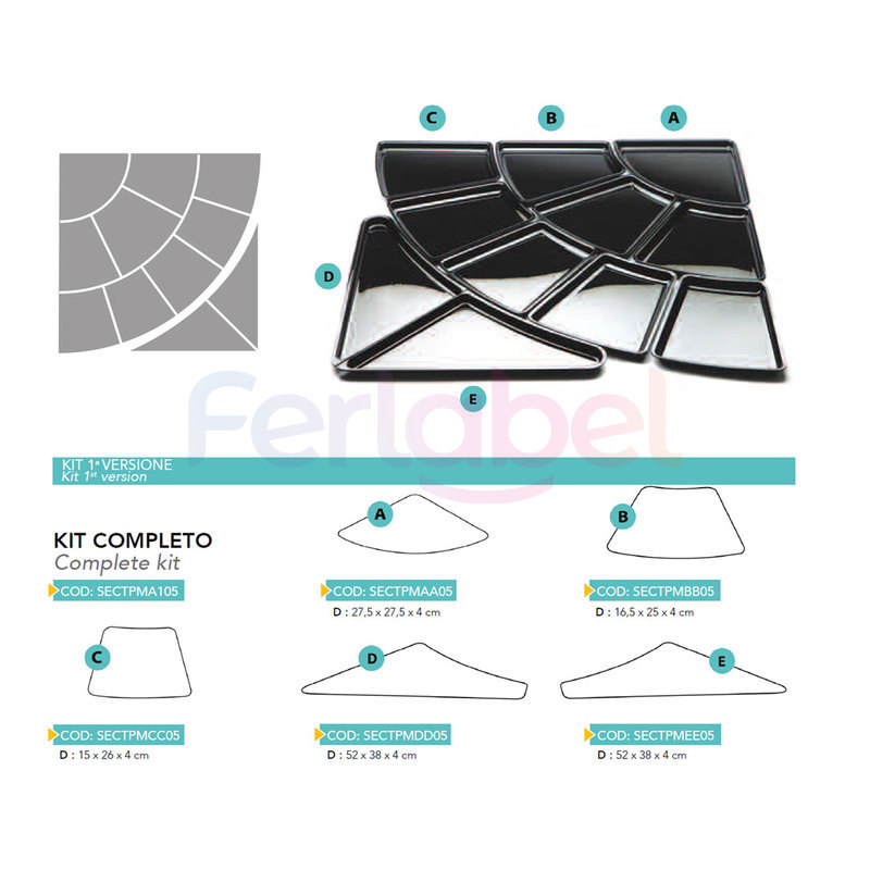 kit composizione vassoio h 4 (conf. 11 pezzi)
