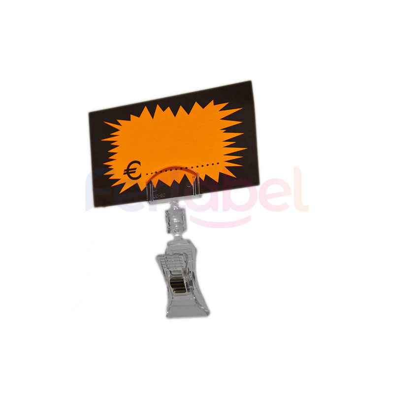 clip + pinza attaccacartellino trasparente (conf 30 pz)