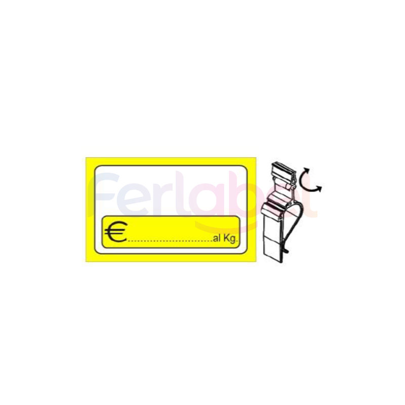 segnaprezzo pvc cancellabile 95x65 dicitura kg + molletta (25 pz)