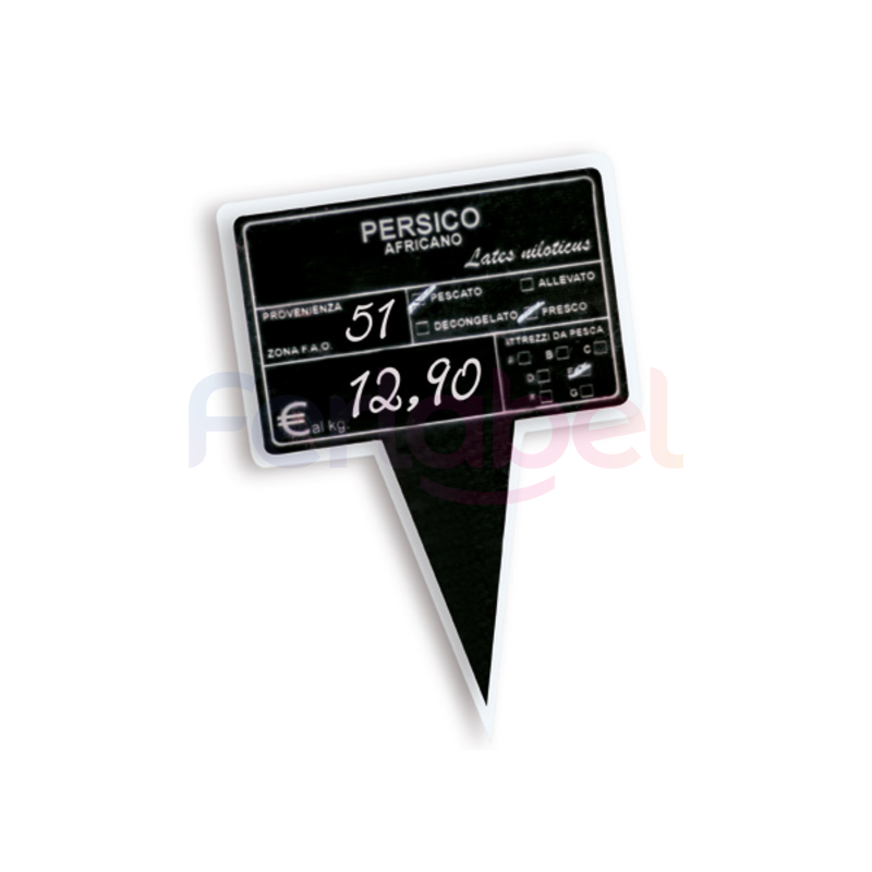 lavagnetta segnaprezzo pescheria nera 13x24 (10 pz)