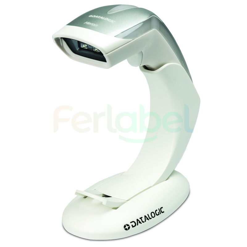datalogic kit lettore heron hd3430 area imager bianco con stand + cavo usb