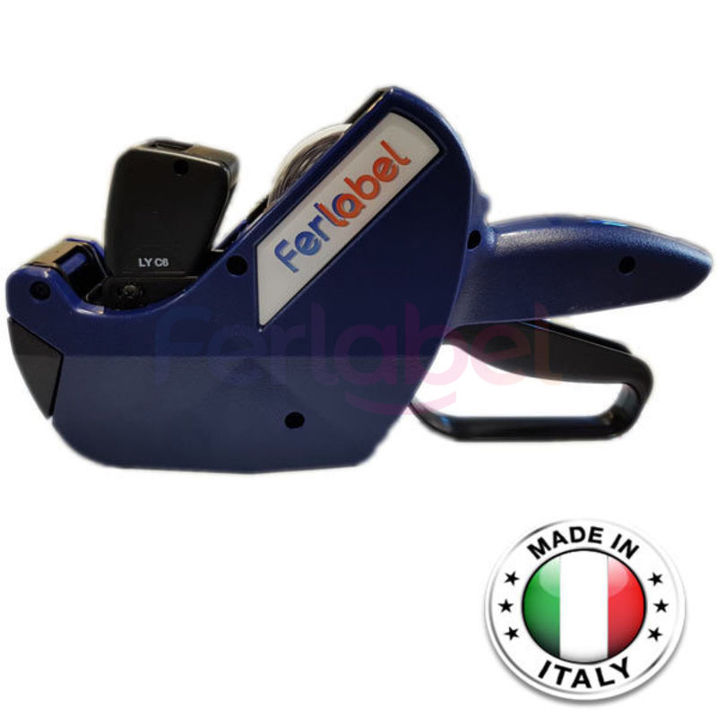 kit prezzatrice 6 caratteri +  10 rotoli etichette bianche