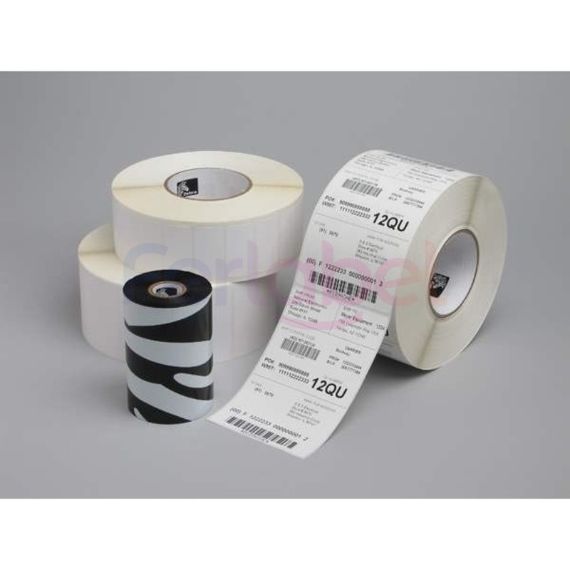 kit etichette zebra 75x35 mm polypro 3000t + ribbon 5095 