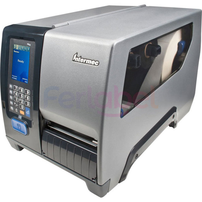 stampante honeywell pm43, trasferimento termico, 300dpi, riavvolgitore, display, rs232, usb, lan