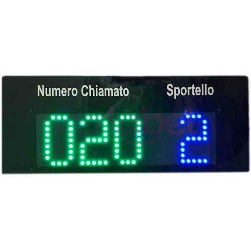 display eliminacode riepilogativo numero chiamato/numero sportello a led multicolore