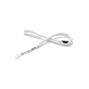 Lanyard bianchi con moschettone e sgancio di sicurezza, confezione da 100 (1437240)