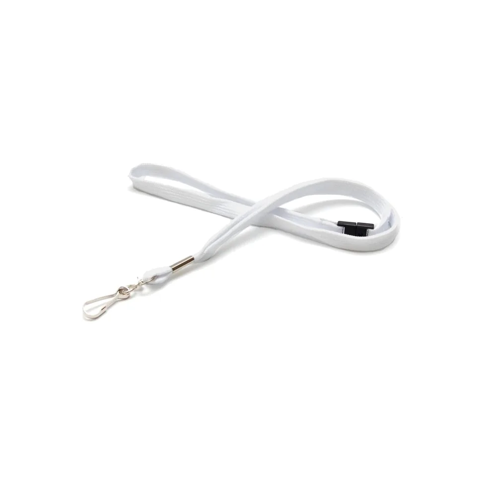 Lanyard bianchi con moschettone e sgancio di sicurezza, confezione da 100 (1437240)