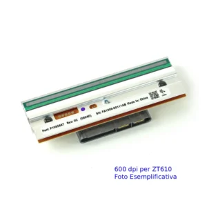 Testina di Stampa Originale Zebra P1083320-012 | 600 DPI per ZT610 e ZT610R