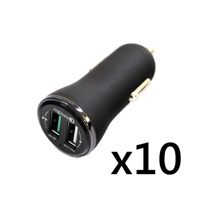 Adattatori accendisigari 2 USB-A M3 Mobile, confezione da 10 (UNIV-PWSP-VUA-10)