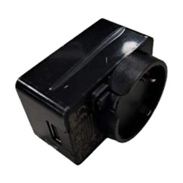 Alimentatore USB da parete Bluebird 5V/3A tipo B, spina da ordinare a parte, per terminali S10, S20, S50, S70, EF550, EF551, EK430, HF550X, SF650, X40, tablet T10 e T30, SP60 e RFR900/RFR901 (602010041) - vista tre quarti
