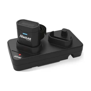 Base di ricarica Newland a 2 alloggi con cavo USB-C, collegabile fino a 5 unità, per lettore ad anello WD4 (NLS-SCD20) - vista tre quarti