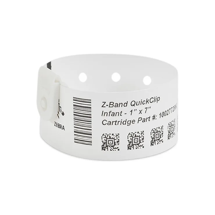 Braccialetti Ospedalieri a Clip Zebra Z-Band QuickClip 10027729K - vista prospettiva