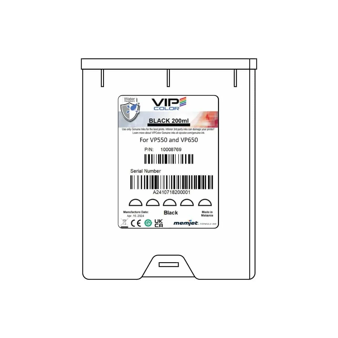 Cartucce Originali Vip Color per VP550 e VP650 - vista fronte