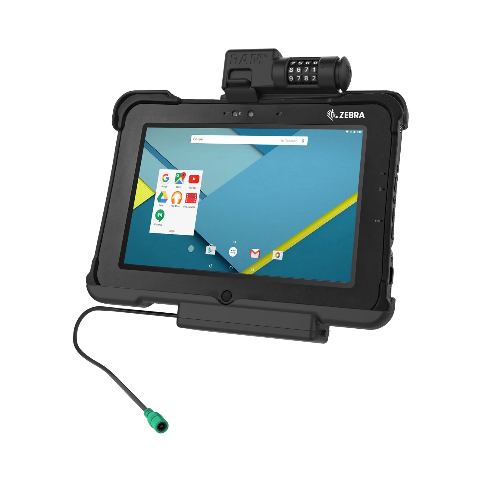 Dock GDS RAM Mounts con ricarica, con serratura a chiave per Zebra XSLATE L10 (RAM-HOL-ZE15PCLU)